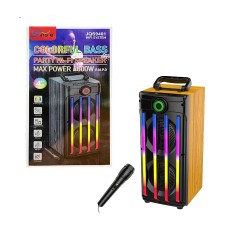 Coluna Sem Fio Portátil Sing-e JQS9401 com Microfone Marrom